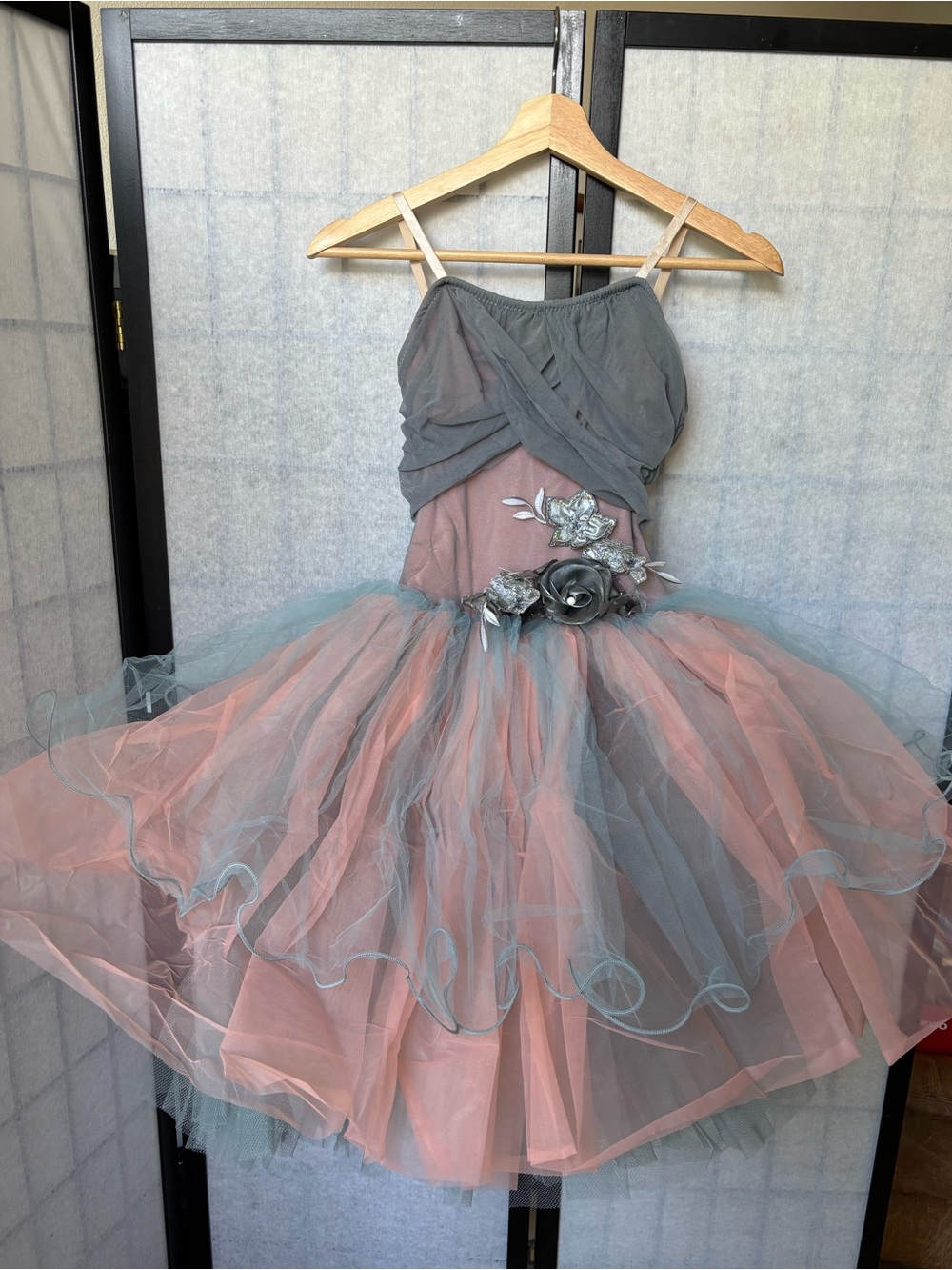 Ballet Dance Costume, Curtain Call pink, grey, and blue Tutu